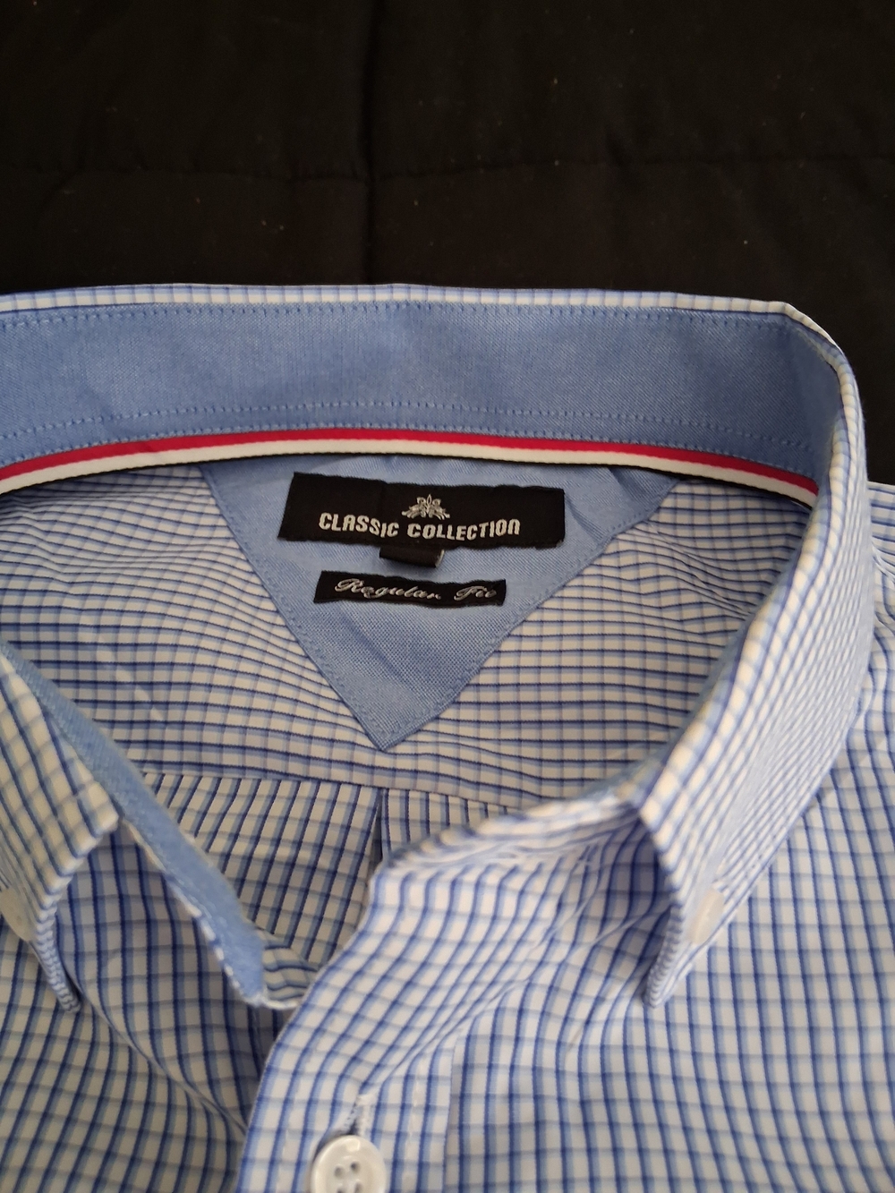 IC COLLECTION Men's Light Blue Check Dress Shirt